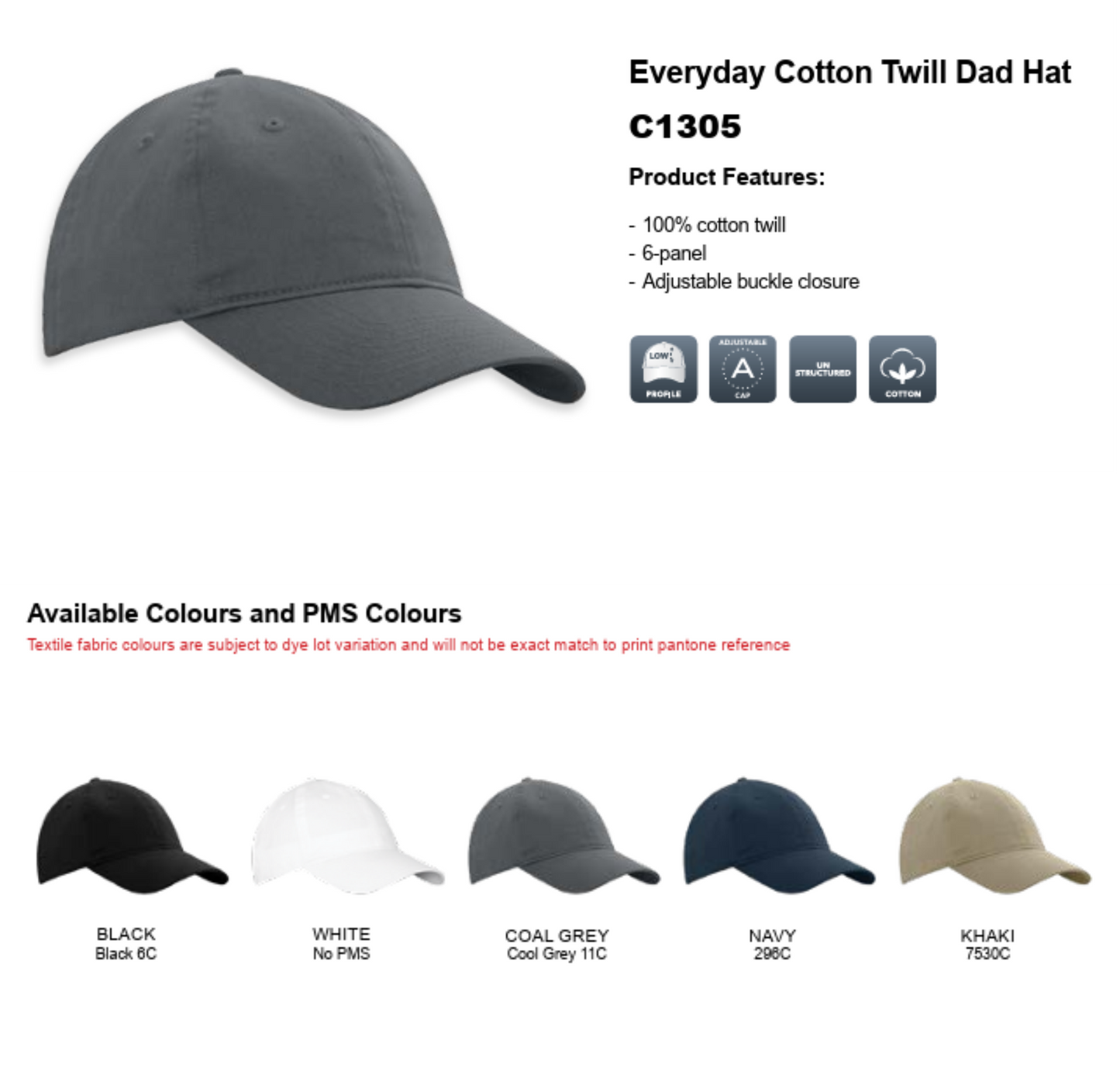 EVERYDAY COTTON TWILL DAD HAT