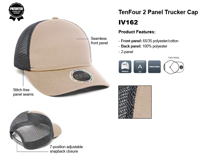 INIVI TENFOUR 2 PANEL TRUCKER CAP